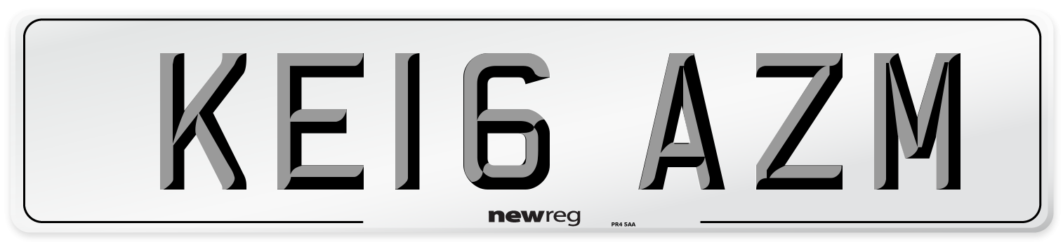 KE16 AZM Number Plate from New Reg